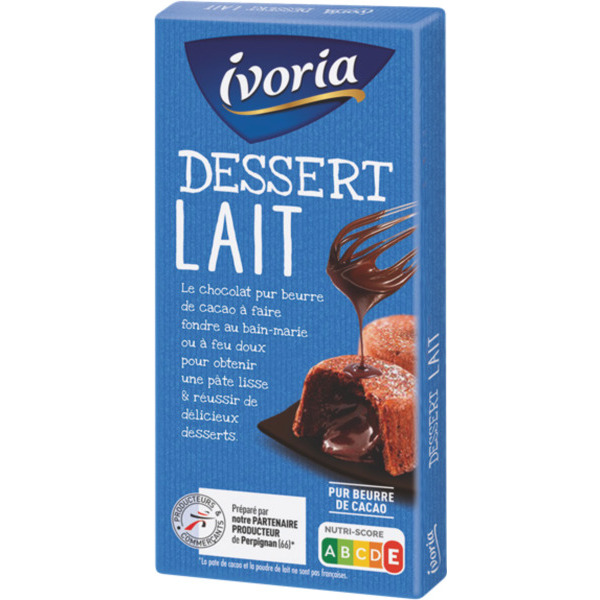 TABLETTE DESSERT CHOCOLAT AU LAIT
IVORIA