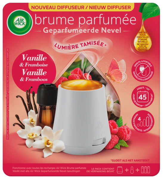 DIFFUSEUR BRUME PARFUMÉE VANILLE & FRAMBOISE
AIR WICK