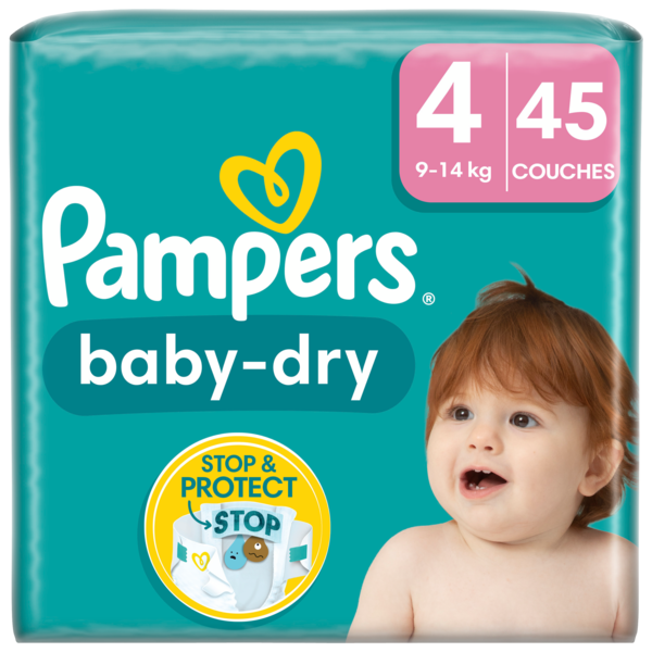COUCHES BABY DRY T4 X45
PAMPERS