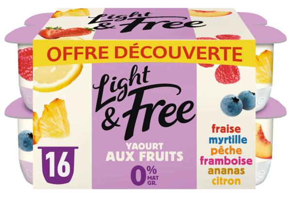 YAOURT FRUITS PANACHÉS 0% EN OFFRE DÉCOUVERTE
LIGHT & FREE