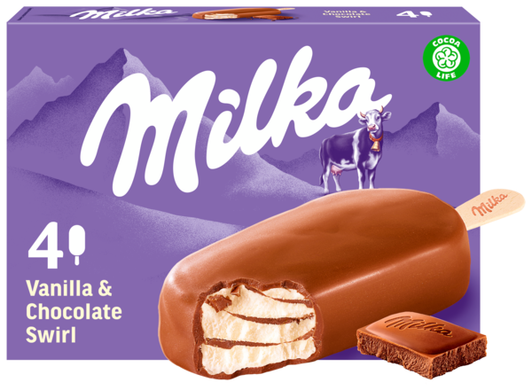 BÂTONNET VANILLE CHOCOLAT X4 
MILKA