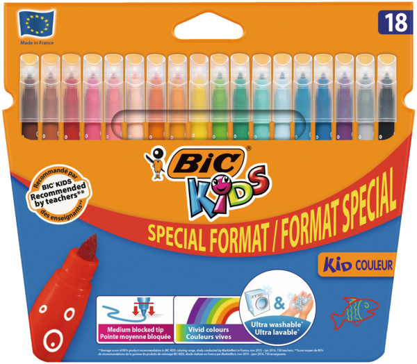 18 FEUTRES DE COLORIAGE 
BIC KIDS