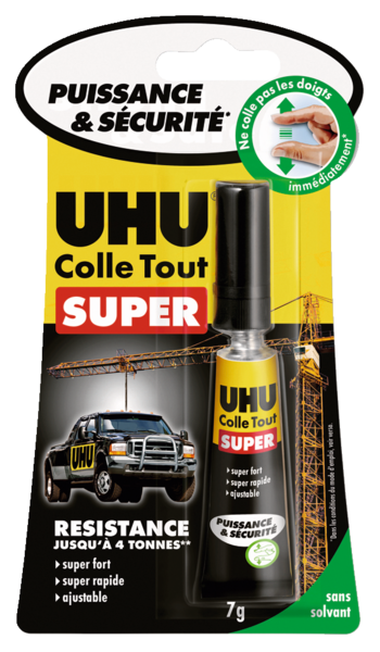 TUBE DE COLLE TOUT SUPER SANS SOLVANT 7G 
UHU