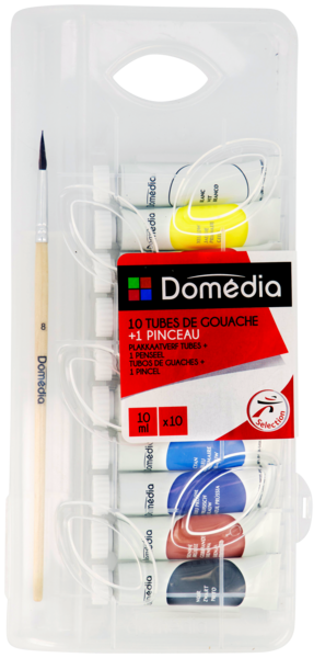 BOITE DE 10 TUBES DE GOUACHE 
DOMEDIA