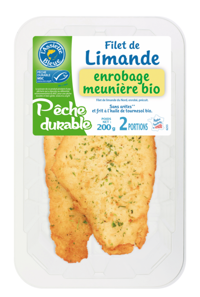 FILET DE LIMANDE DU NORD MEUNIÈRE MSC ENROBAGE BIO 
L'ASSIETTE BLEUE