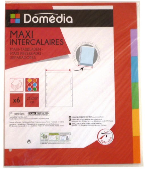 MAXI INTERCALAIRES 24X32 CM 6 POSITIONS 
DOMEDIA