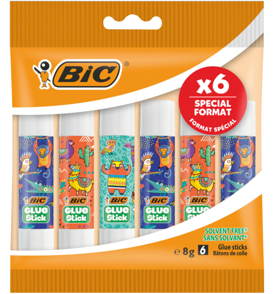 6 BÂTONS DE COLLE DÉCORES ECOLUTION 
BIC