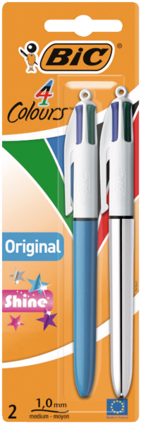 2 STYLOS-BILLE 4 COULEURS 
BIC