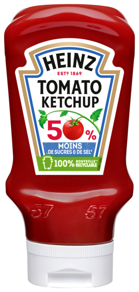 TOMATO KETCHUP 50% MOINS DE SUCRES & DE SEL
HEINZ