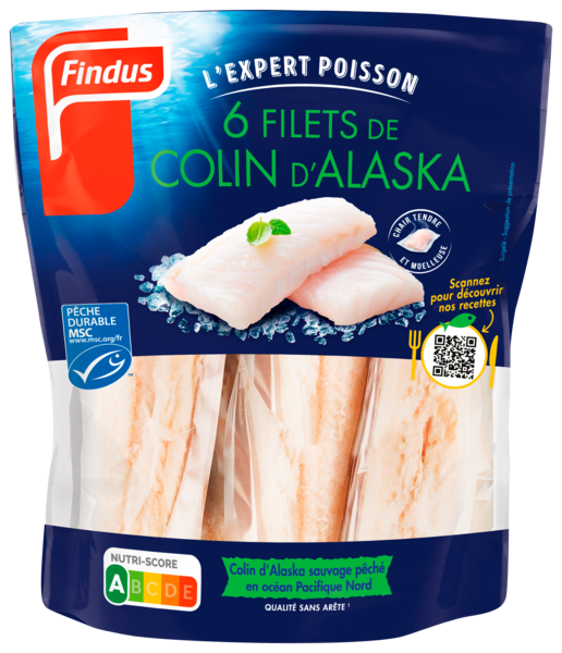 6 FILETS DE COLIN D'ALASKA MSC SURGELÉS 
FINDUS