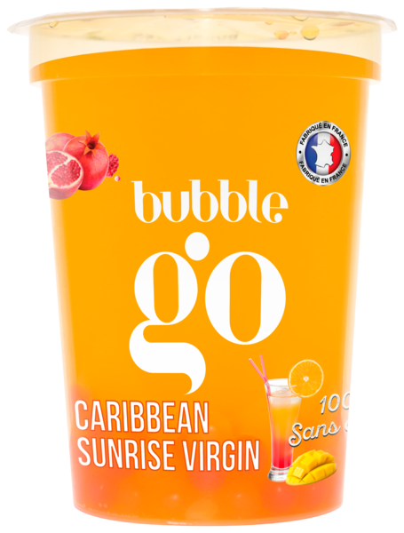 BUBBLE TEA CARIBBEAN SUNRISE VIRGIN FRUITS EXOTIQUES/MANGUE/GRENADE
BUBBLE GO