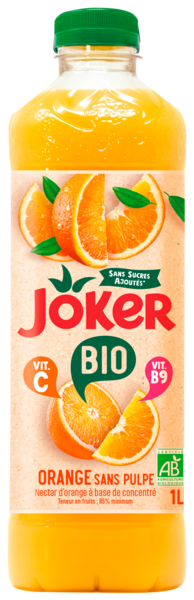 JUS D'ORANGE SANS PULPE BIO
JOKER