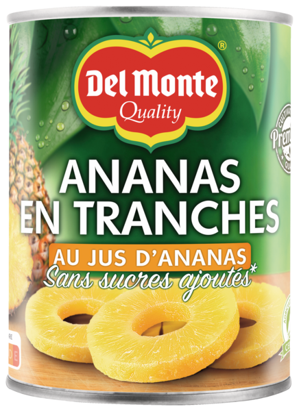 FRUITS AU SIROP  ANANAS EN TRANCHES
DEL MONTE