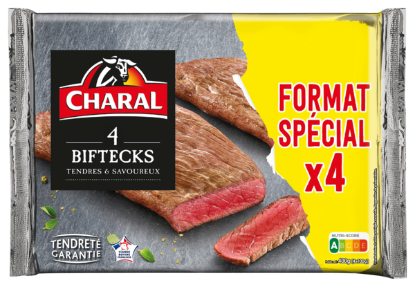 VIANDE BOVINE : 4 BIFTECKS 
CHARAL