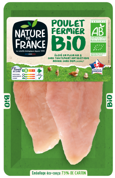 ESCALOPE DE POULET EXTRA FINE BIO X2
NATURE DE FRANCE