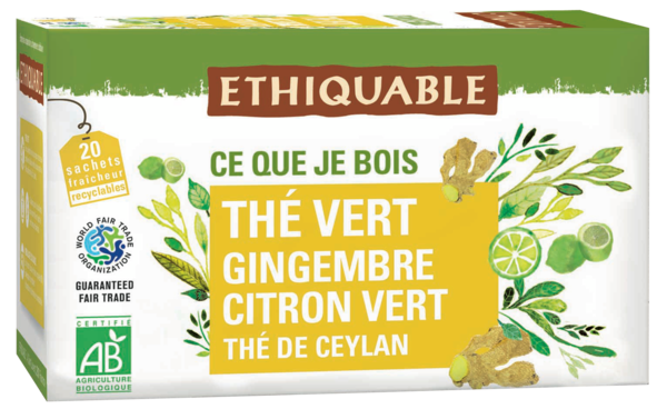 THÉ VERT BIO GINGEMBRE CITRON VERT CEYLAN
ETHIQUABLE