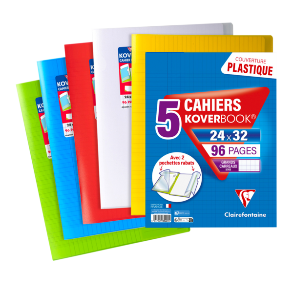 LOT 5 KOVERBOOK PIQUE  24X32 CM 
CLAIREFONTAINE