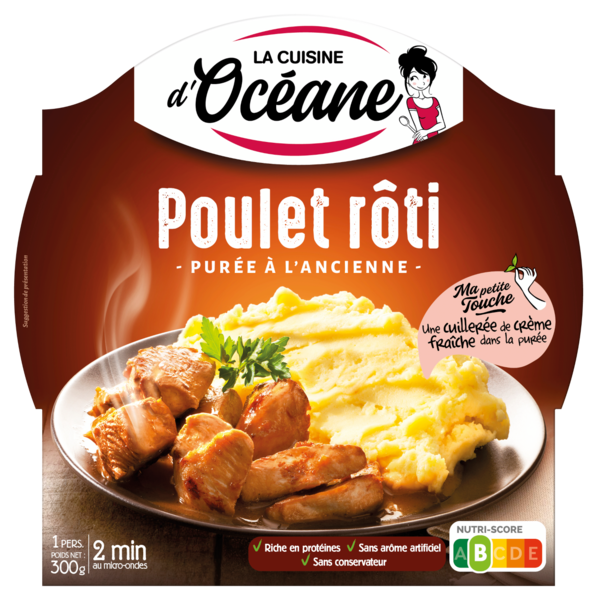 POULET RÔTI & PURÉE À L'ANCIENNE 
LA CUISINE D'OCÉANE