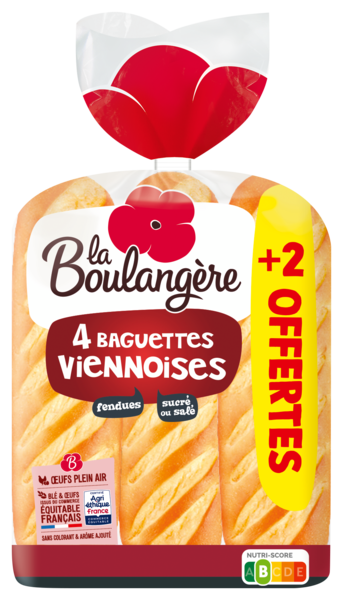 BAGUETTES VIENNOISES FENDUES
LA BOULANGÈRE