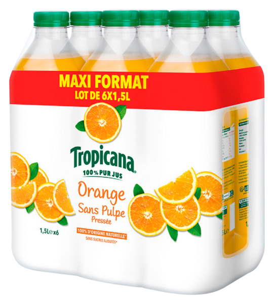 JUS DE FRUITS ORANGE SANS PULPE
TROPICANA