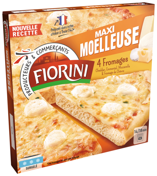 PIZZA MAXI MOELLEUSE SURGELÉE 4 FROMAGES 
FIORINI