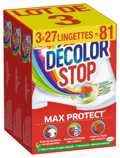 LINGETTES MAX PROTECT X81
DÉCOLOR STOP