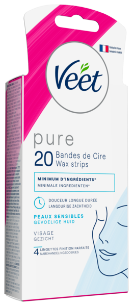 BANDES DE CIRE FROIDE PEAUX SENSIBLES VISAGE X20
VEET