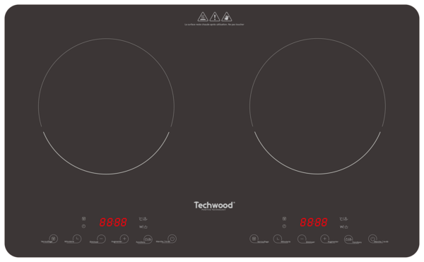 PLAQUE À INDUCTION 2 FOYERS 
TECHWOOD