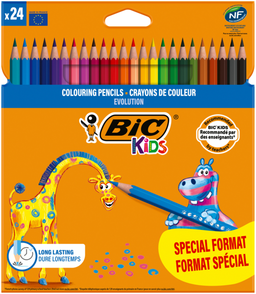 24 CRAYONS DE COULEUR EVOLUTION
BIC KIDS