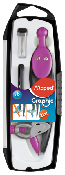 COFFRET COMPAS "GRAPHIC" PRIMAIRE 3 PIÈCES
MAPED