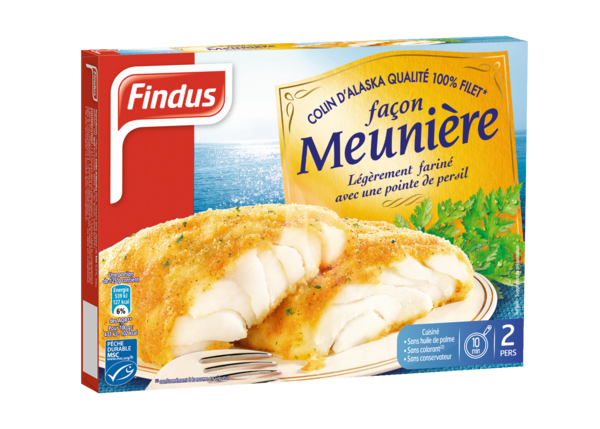 FILET DE COLIN FAÇON MEUNIÈRE PERSIL MSC SURGELÉ X2 
FINDUS