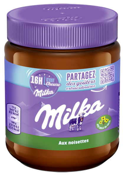 PÂTE À TARTINER AUX NOISETTES ET AU CACAO
MILKA