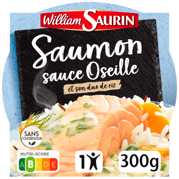 BARQUETTE MICRO-ONDABLE SAUMON SAUCE OSEILLE ET SON DUO DE RIZ
WILLIAM SAURIN