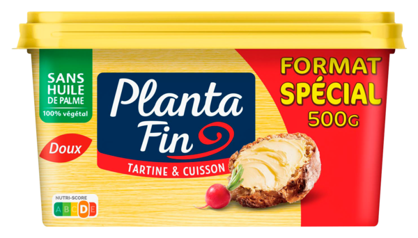 MARGARINE SANS HUILE DE PALME 100% VÉGÉTAL TARTINE & CUISSON DOUX 
PLANTA FIN