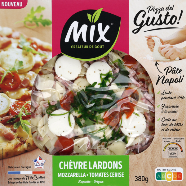 PIZZA DEL GUSTO CHÈVRE LARDONS MOZZARELLA - TOMATES CERISE
MIX