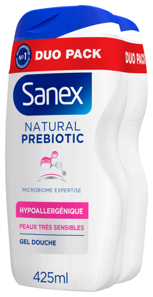 GEL DOUCHE NATURAL PREBIOTIC HYPOALLERGÉNIQUE 
SANEX