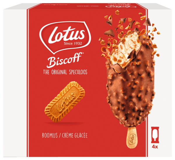 4 BÂTONNETS GLACÉS ORIGINAL SPÉCULOOS ET CHOCOLAT AU LAIT 
LOTUS