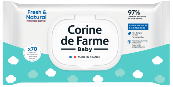 LINGETTES FRESH & NATURAL PEAUX SENSIBLES X70
CORINE DE FARME