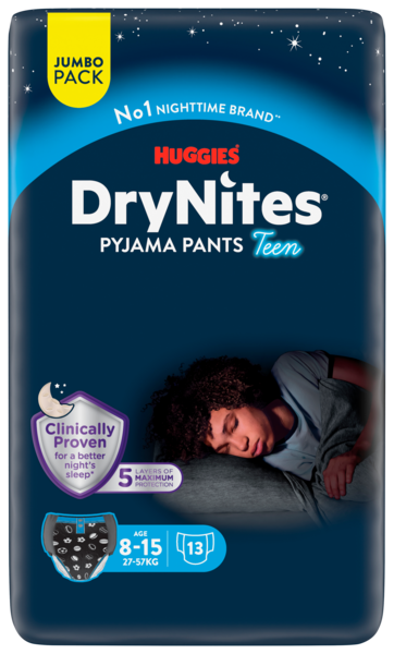 SOUS-VÊTEMENTS DE NUIT 8-15 ANS (27-57 KG) GARÇON X13
HUGGIES