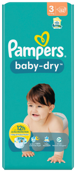 COUCHES BABY DRY T3 X52
PAMPERS