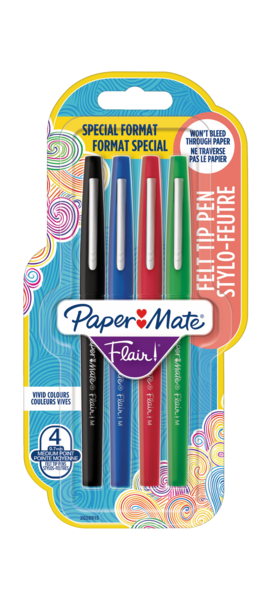 4 FEUTRES D'ECRITURE FLAIR ORIGINAL 
PAPERMATE