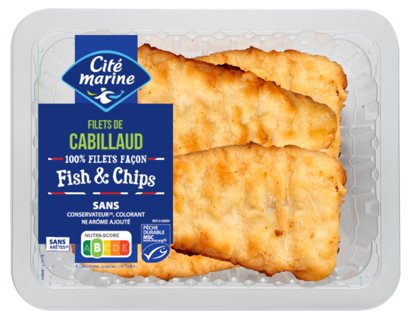 FILET DE CABILLAUD FAÇON FISH AND CHIPS MSC 
CITÉ MARINE