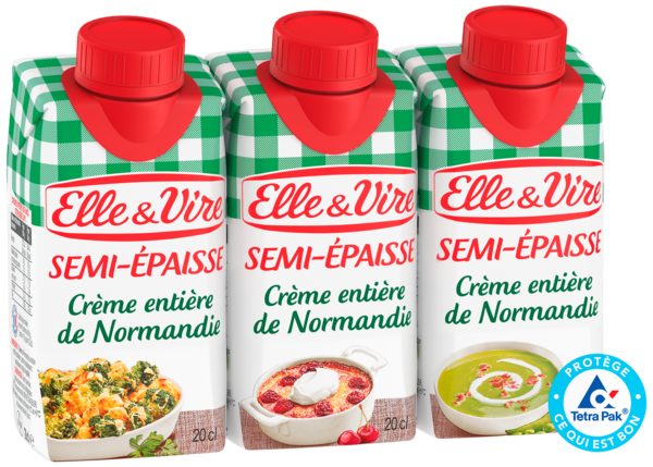 CRÈME SEMI-ÉPAISSE ENTIÈRE  
ELLE & VIRE