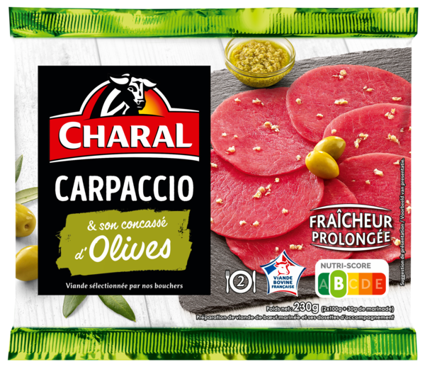 VIANDE BOVINE: CARPACCIO OLIVES 
CHARAL