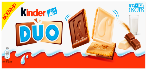 BISCUITS DUO CHOCOLAT AU LAIT ET BLANC
KINDER