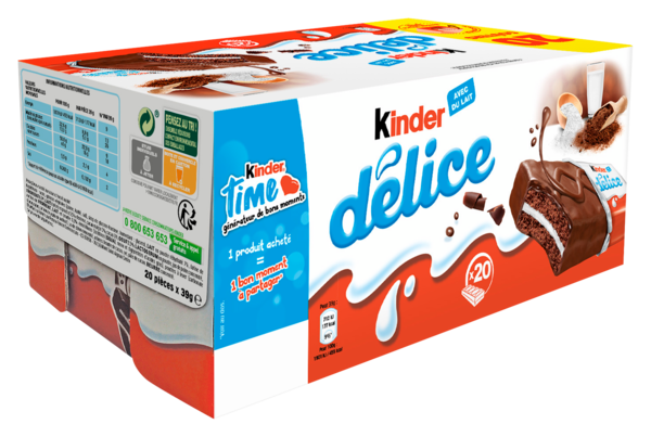 KINDER DÉLICE CACAO ET FOURRÉ LAIT