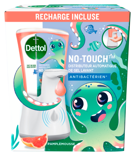 DISTRIBUTEUR AUTOMATIQUE DE GEL LAVANT + RECHARGE POUR LES MAINS PAMPLEMOUSSE
DETTOL