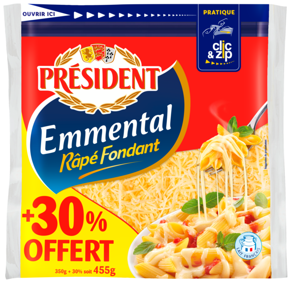 EMMENTAL RÂPÉ FONDANT 
PRÉSIDENT