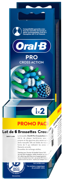 BROSSETTES PRO CROSS ACTION X4+2
ORAL B