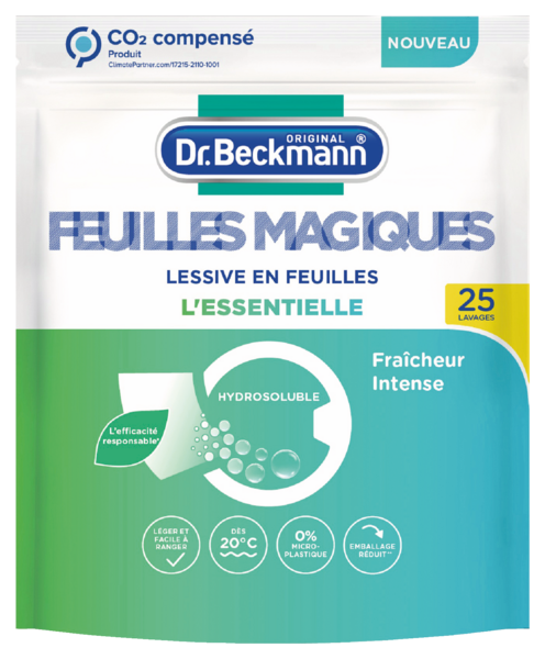 LESSIVE EN FEUILLES L'ESSENTIELLE FRAÎCHEUR INTENSE X25 LAVAGES
DR BECKMANN